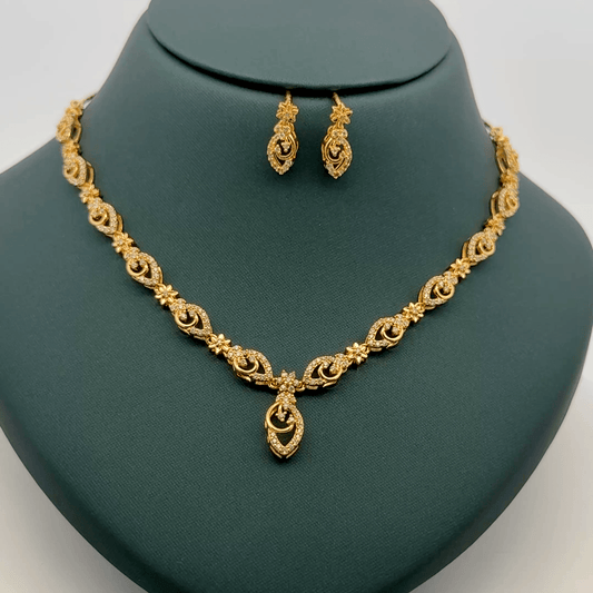 Gold Plated Necklace with earrings