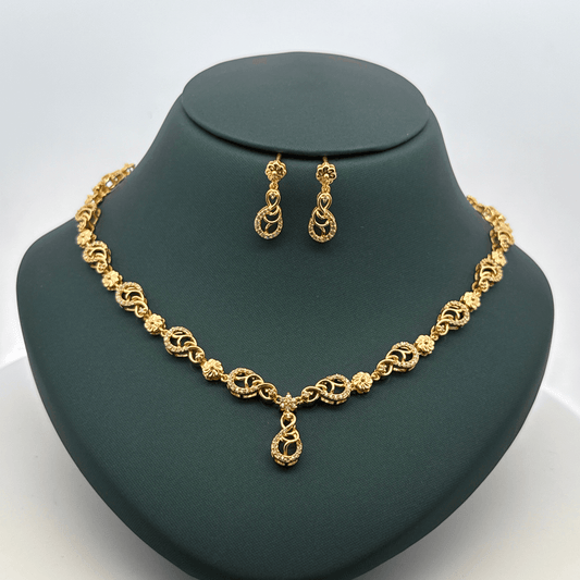 Gold Plated Necklace with earrings