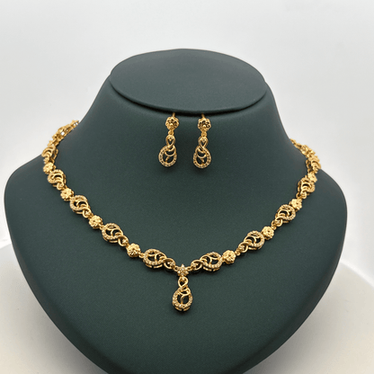 Gold Plated Necklace with earrings