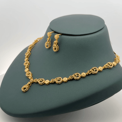 Gold Plated Necklace with earrings