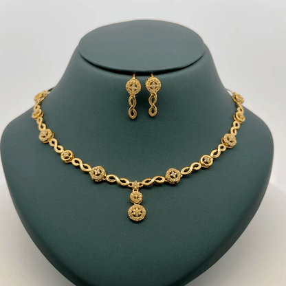 Gold Plated Necklace with earrings