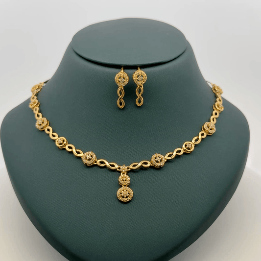 Gold Plated Necklace with earrings
