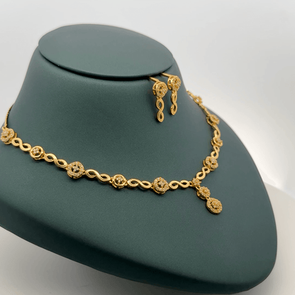 Gold Plated Necklace with earrings