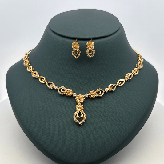 Gold Plated Necklace with earrings