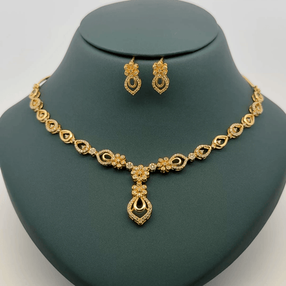 Gold Plated Necklace with earrings