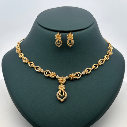 Gold Plated Necklace with earrings