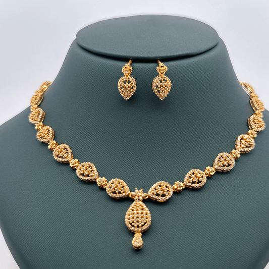 Gold Plated Necklace with earrings