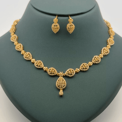 Gold Plated Necklace with earrings