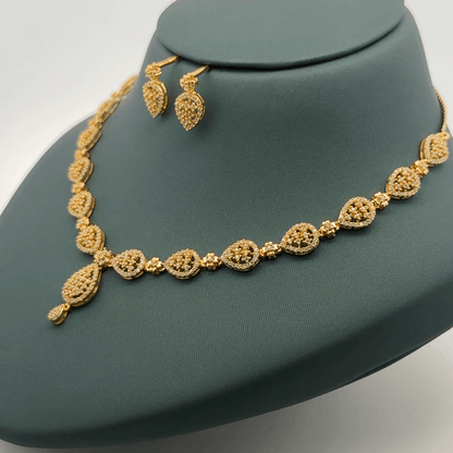 Gold Plated Necklace with earrings