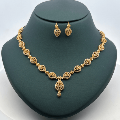 Gold Plated Necklace with earrings