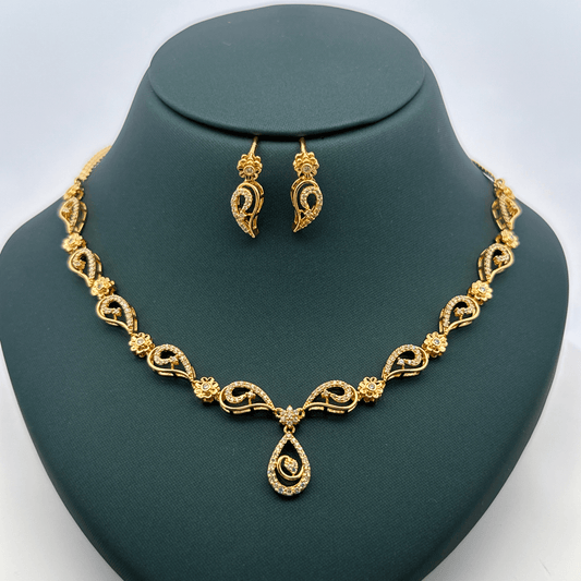 Gold Plated Necklace with earrings