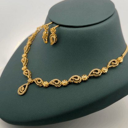 Gold Plated Necklace with earrings