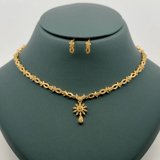 Gold Plated Necklace with earrings