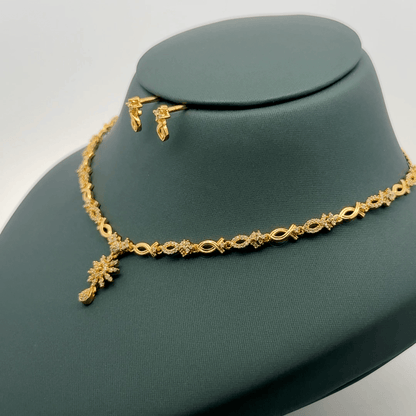 Gold Plated Necklace with earrings