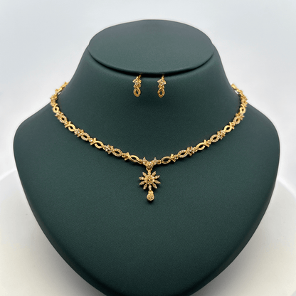 Gold Plated Necklace with earrings