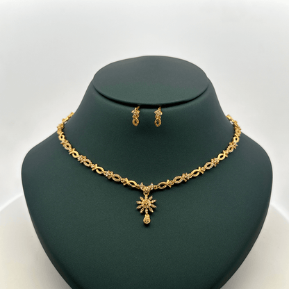 Gold Plated Necklace with earrings