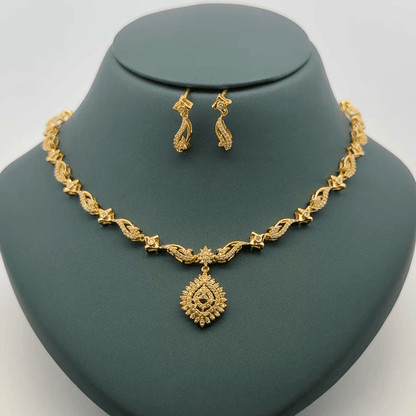 Gold Plated Necklace with earrings