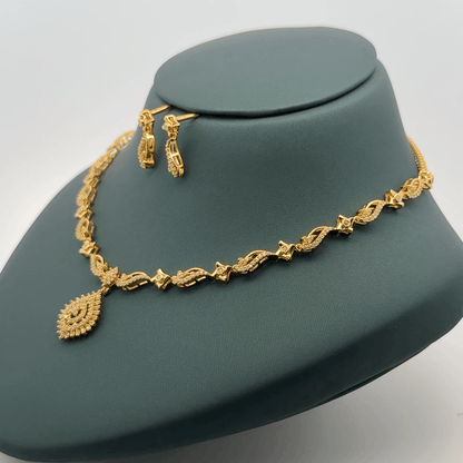 Gold Plated Necklace with earrings