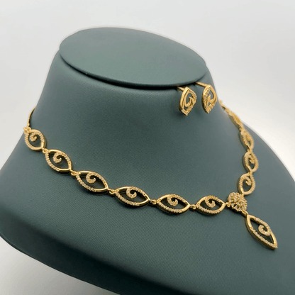 Gold Plated Necklace with earrings