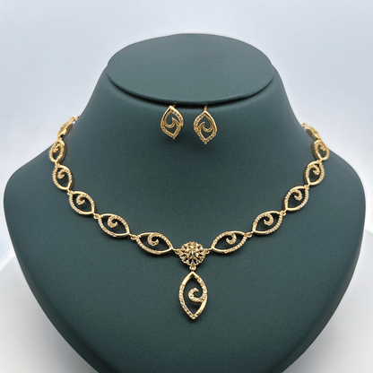 Gold Plated Necklace with earrings