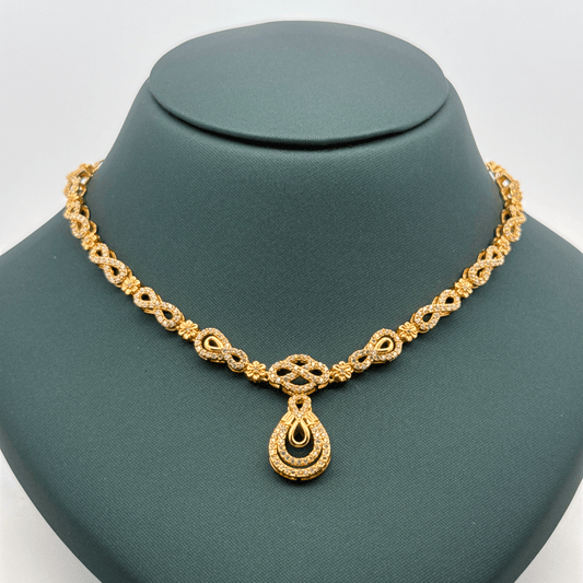 Gold Plated Necklace with earrings