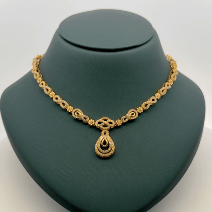 Gold Plated Necklace with earrings