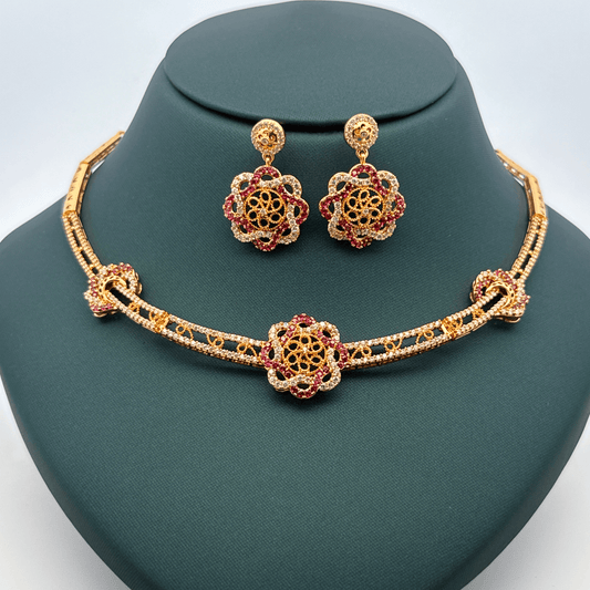 Gold Plated Necklace with earrings