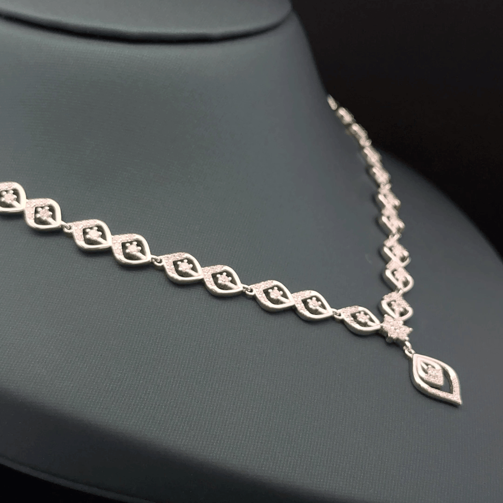 Diamond Necklace Design in Silver