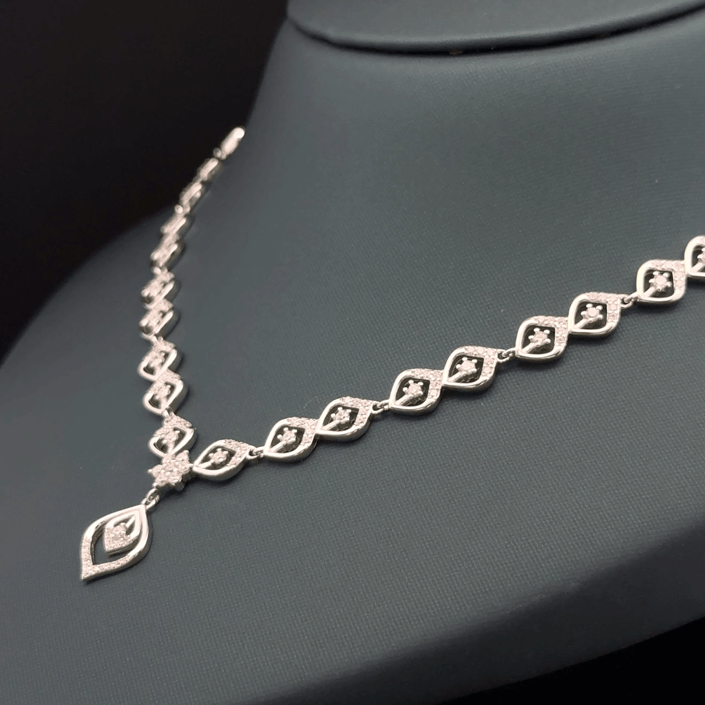Diamond Necklace Design in Silver