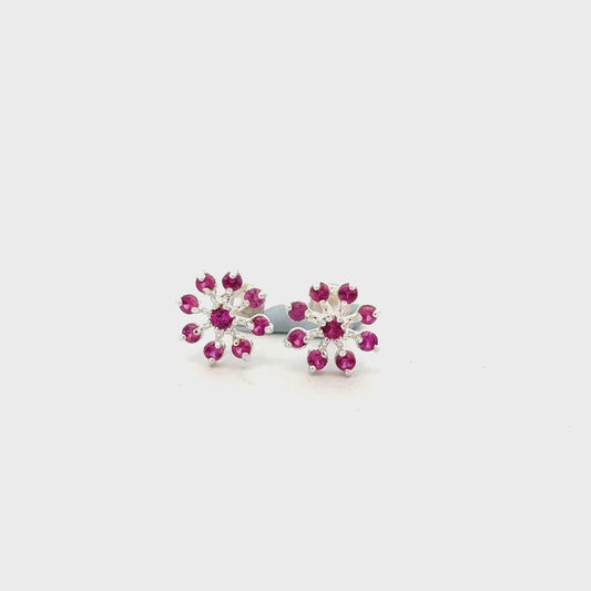 Multistone Red Second Earrings