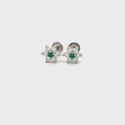 Satdani Green Center Stone Earrings