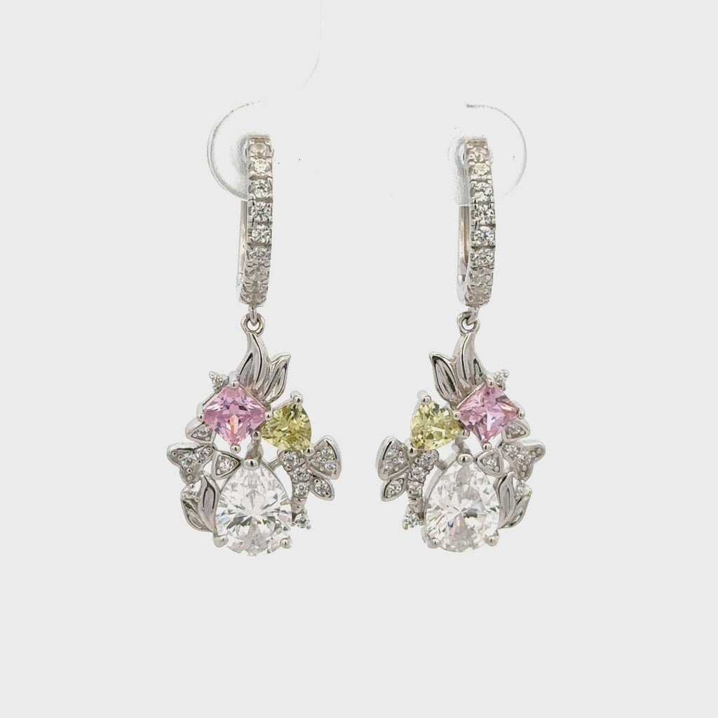 Flower Hoop Baali Earrings