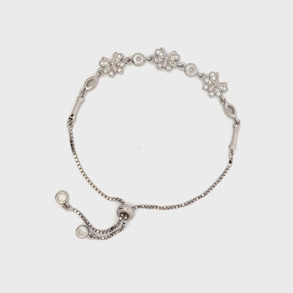 Rhodium Butterfly with charm bracelet