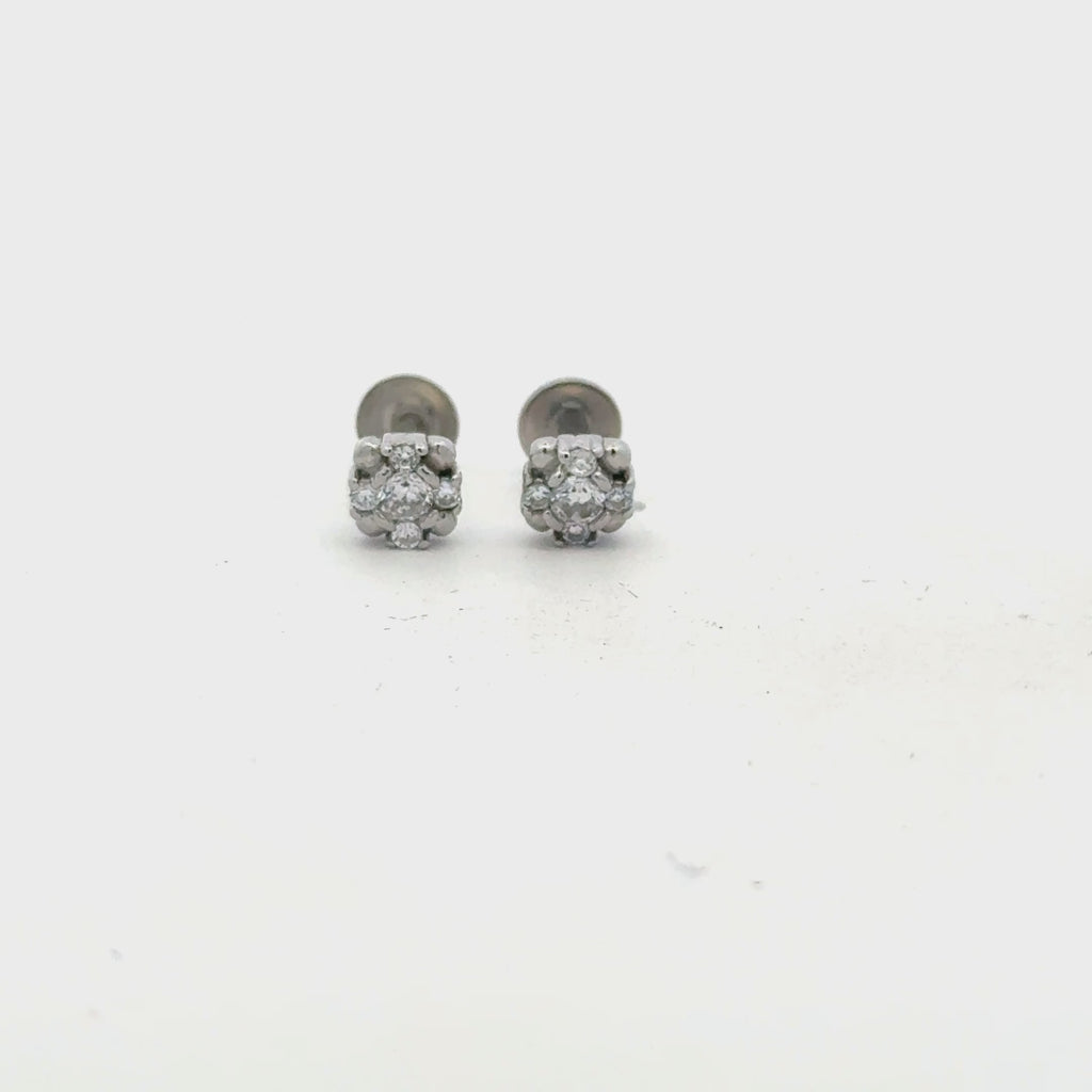 Multistone white earrings