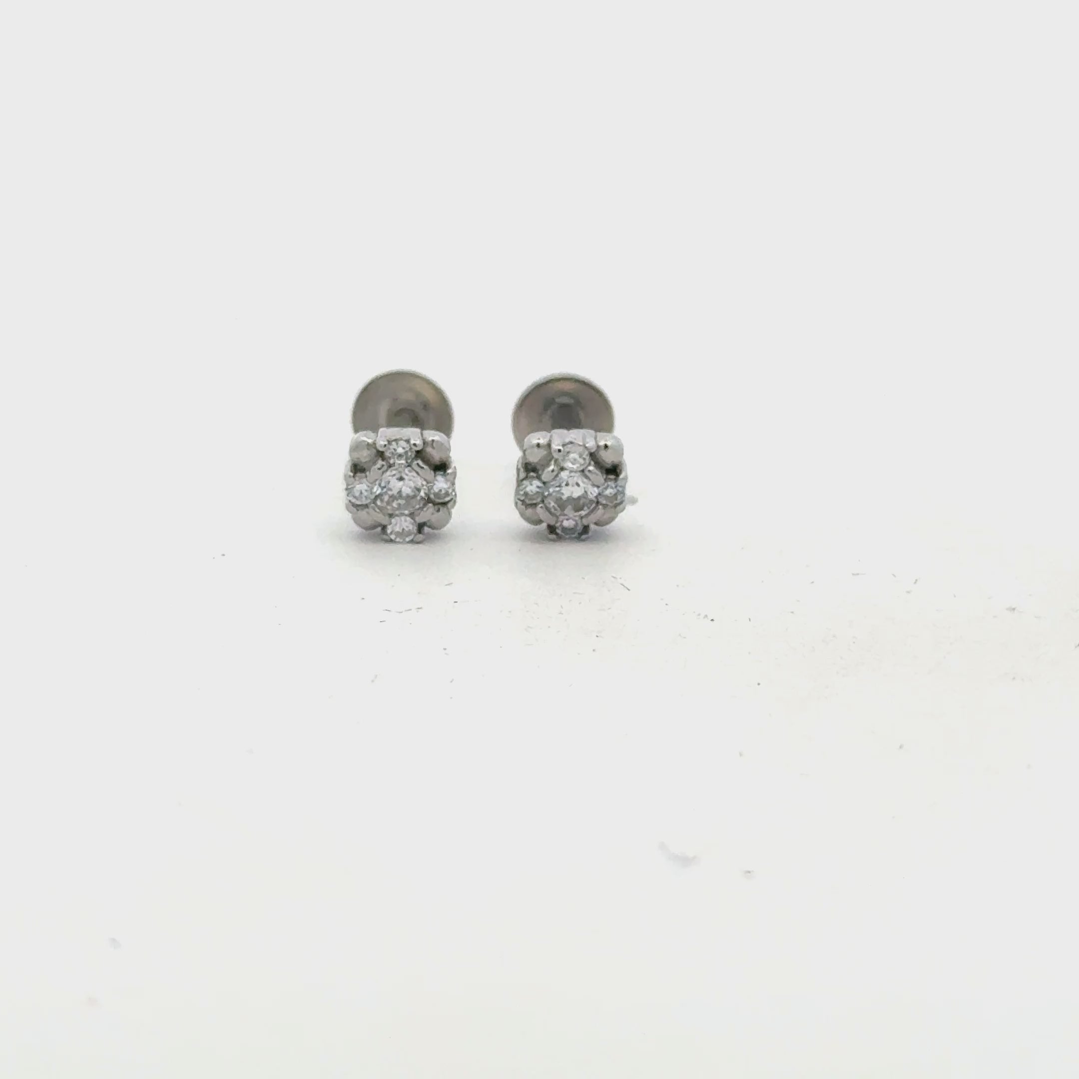 Multistone white earrings