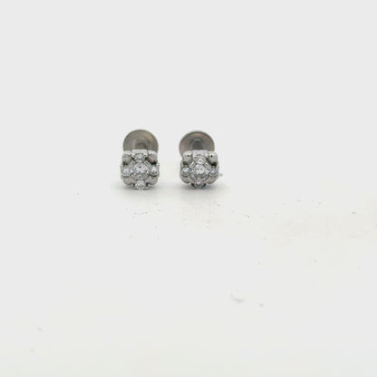 Multistone white earrings