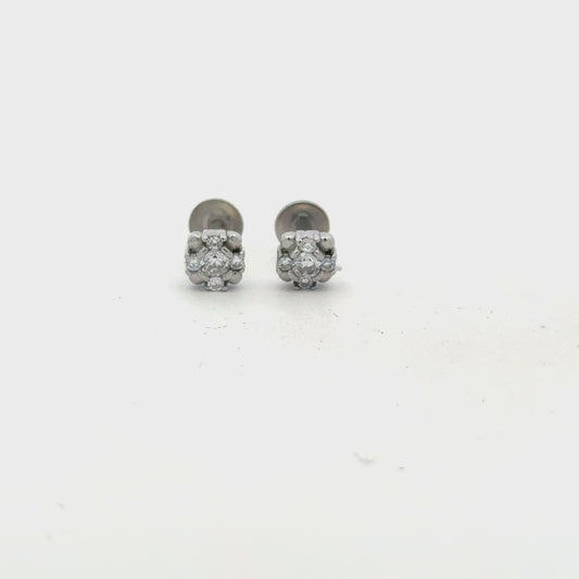 Multistone white earrings