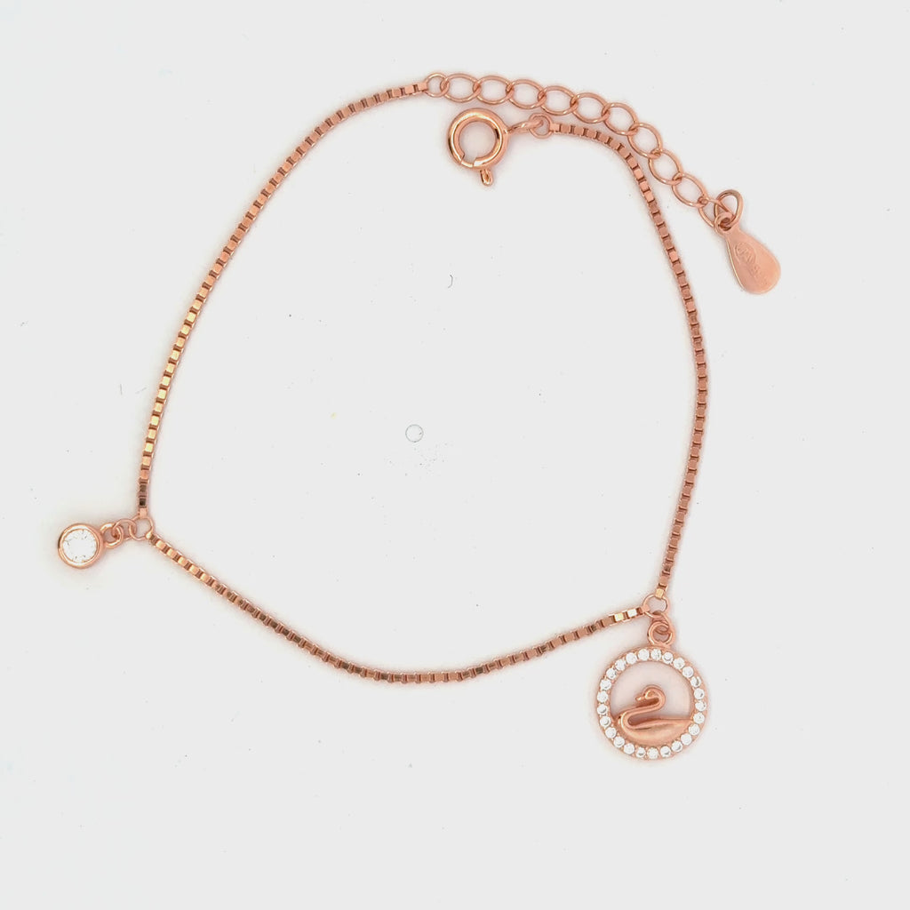 Swan Circle Rosegold Bracelet