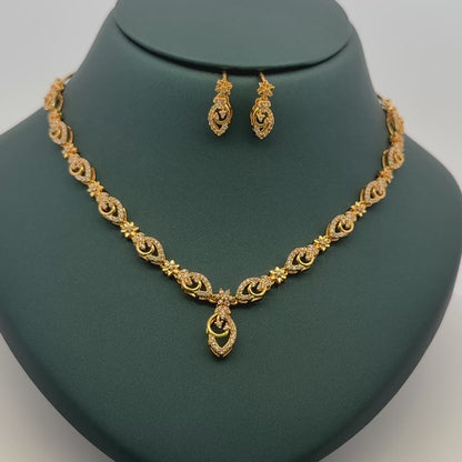 Gold Plated Necklace with earrings
