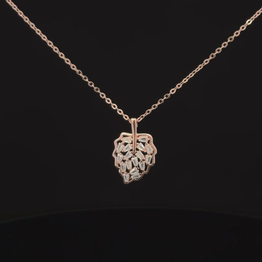 LEAF ROSEGOLD CHAIN WITH PENDANT