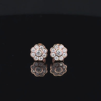 MULTISTONE FLOWER EARRING