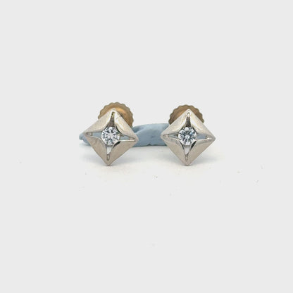 Single Stone Square Earrings