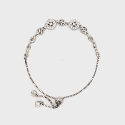 Rhodium Geometric shape bracelet