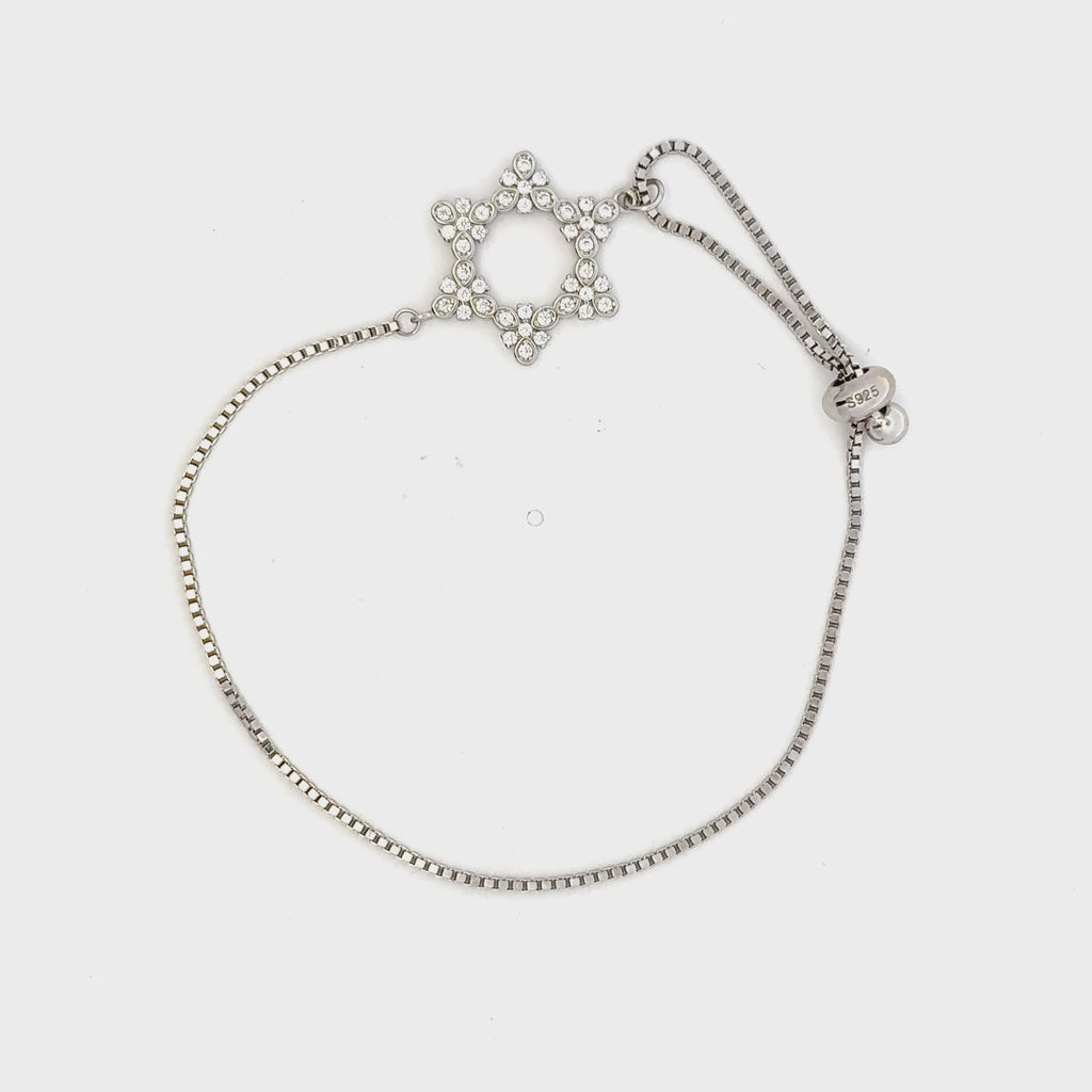 Rhodium Star charm bracelet