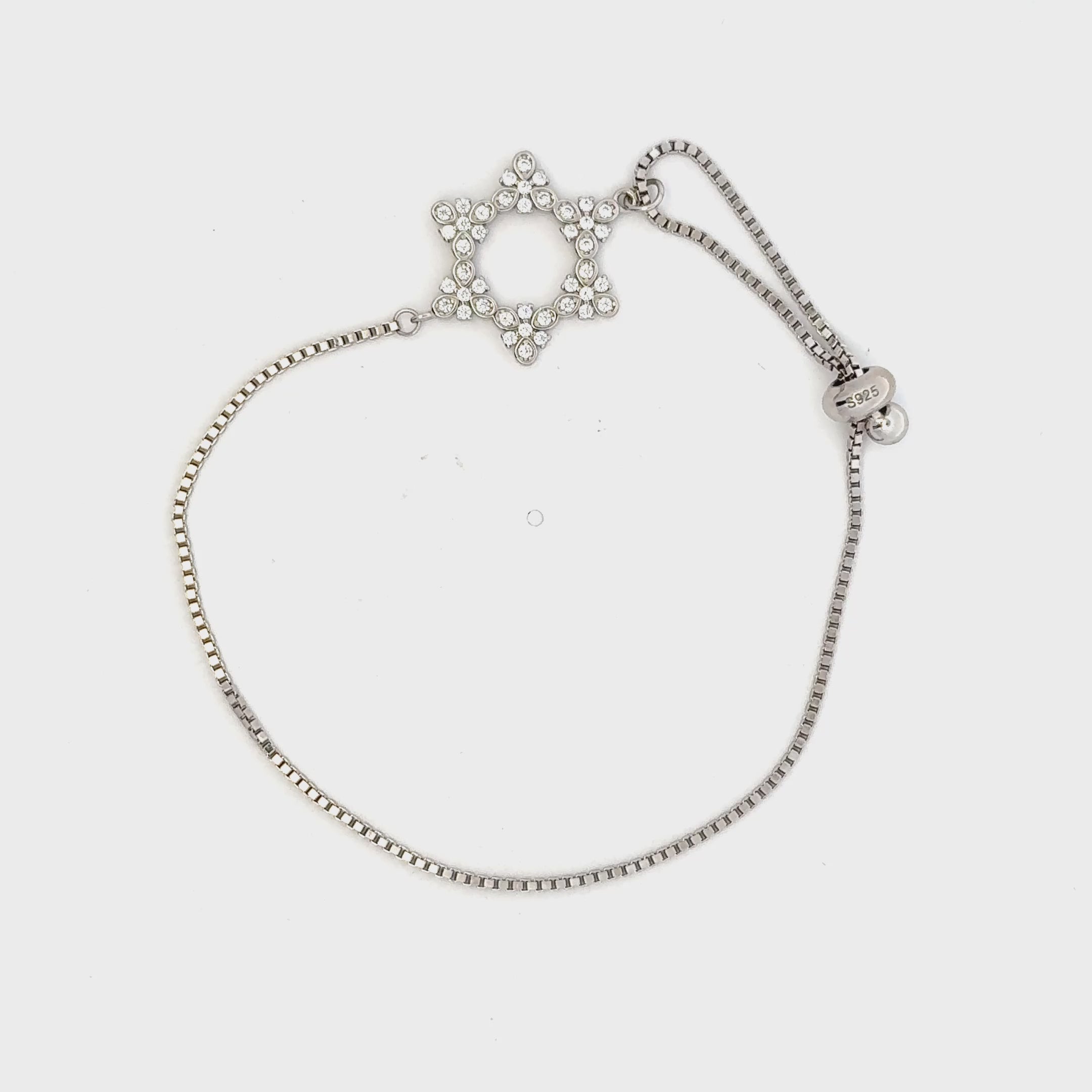 Rhodium Star charm bracelet