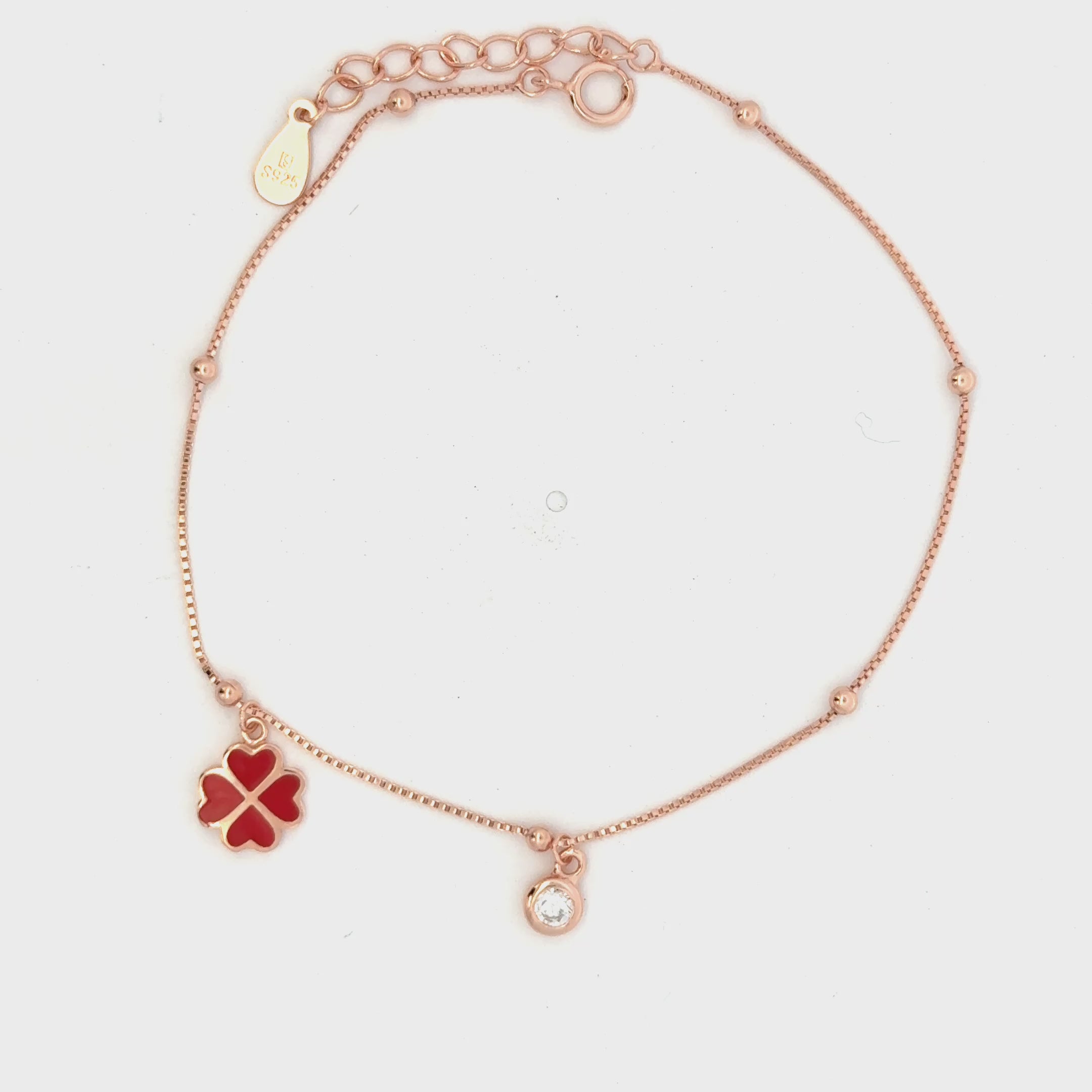 Red Enamel Flower Bracelet