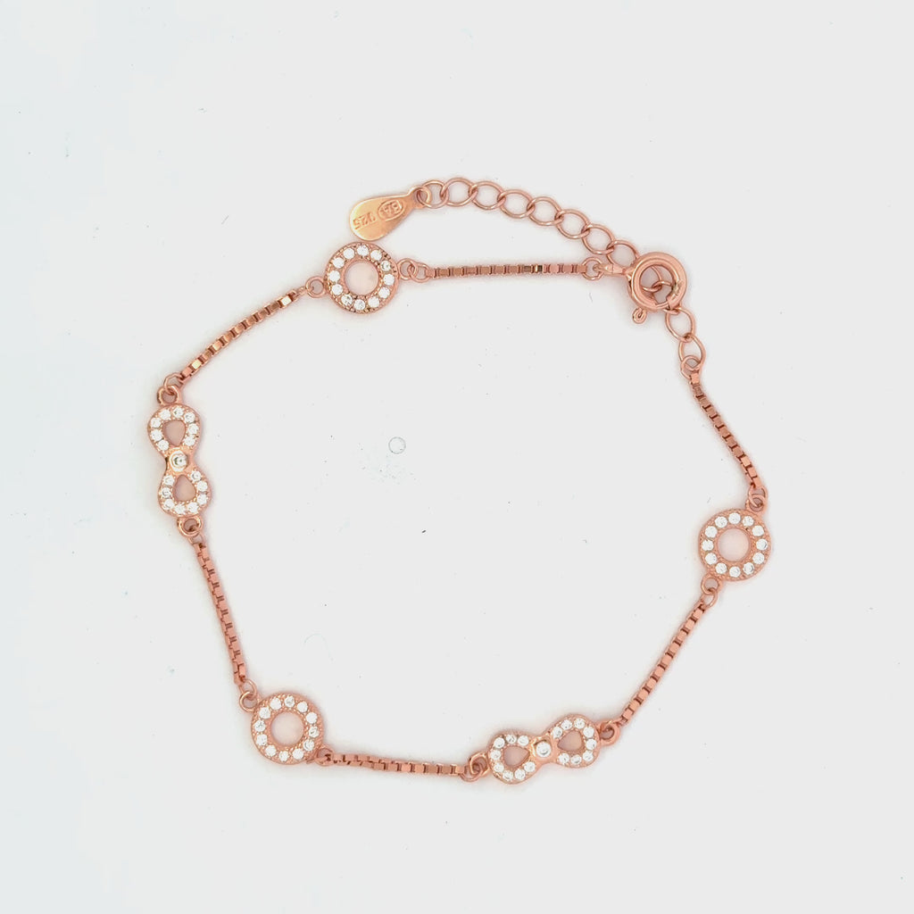 Infinity With Circle Rosegold Bracelet