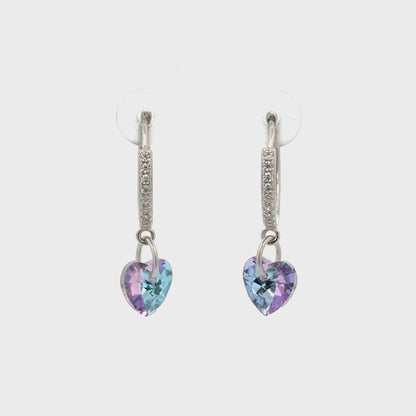 Heart White Drops Baali Earring