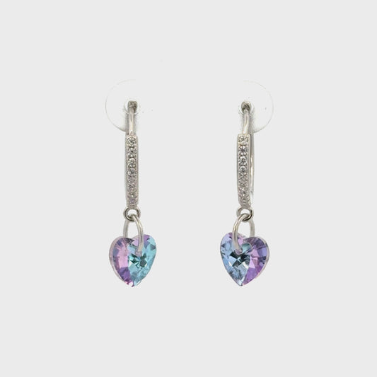 Heart White Drops Baali Earring