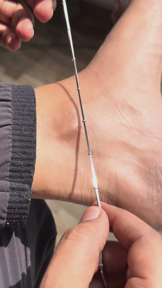 Rhodium anklet
